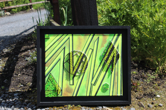 "Punk" -60.96cm(L)x50.8cm(H) Framed Wall Hanging Décor with Neon Yellow Vibrance and Quilling for 3D Effect