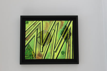 "Punk" -60.96cm(L)x50.8cm(H) Framed Wall Hanging Décor with Neon Yellow Vibrance and Quilling for 3D Effect